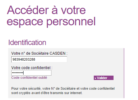 mon compte casden