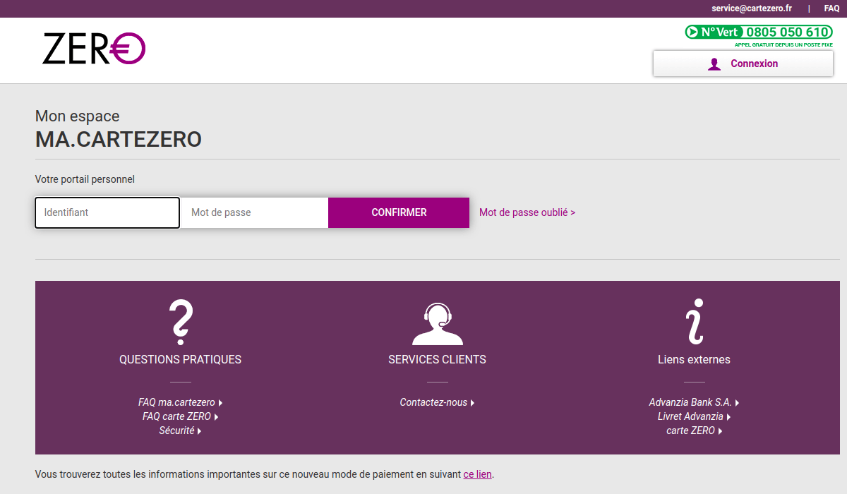 Mon Compte Carte Z Ro Se Connecter Ma Cartezero Fr Advanzia Bank