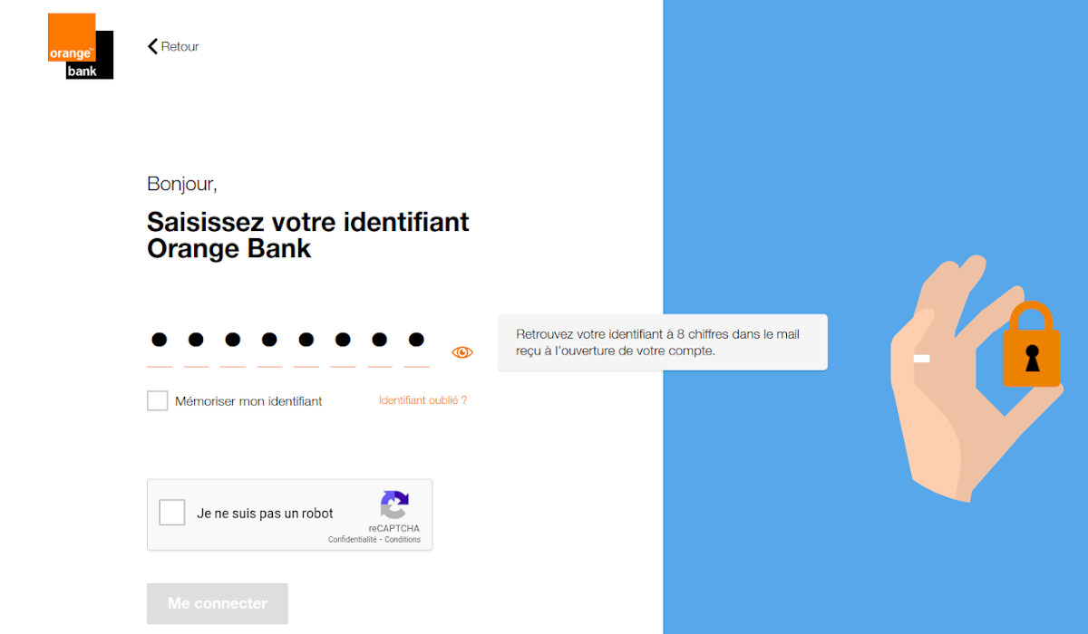 Mon compte Orange Bank Identification sur orangebank.fr