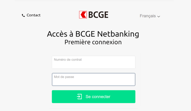 BCGE Netbanking Première connexion