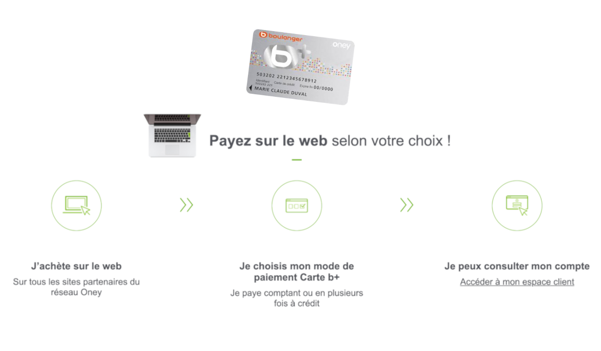 Découvrez la carte Boulanger - Carte de crédit b+ Oney Bank