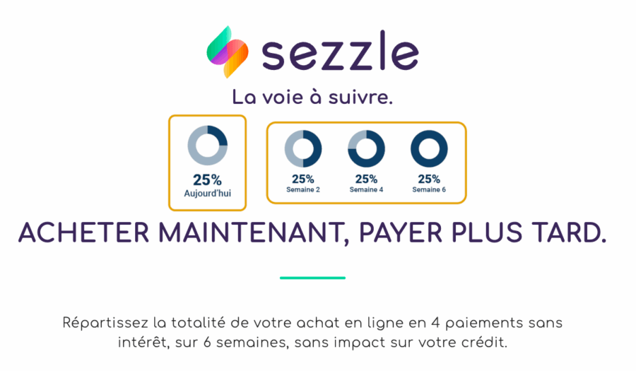 paiement Sezzle en quatre versements