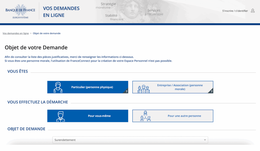 vos demandes en ligne banque de france